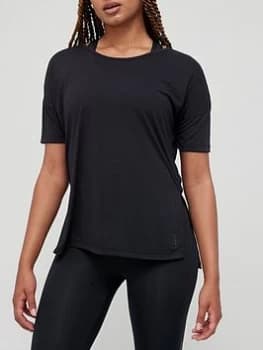 Nike Yoga Layer Short Sleeve T-Shirt - Black Size M Women