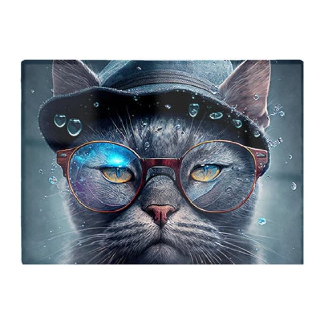 Warren Reed Designer Russian Blue Cat Splashart Chopping Board