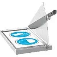 Leitz Precision Office Guillotine Paper Cutter 9022 A3 420 mm Steel Blade Premium Glass Bed EdgeGlow Light Grey 15 Sheets