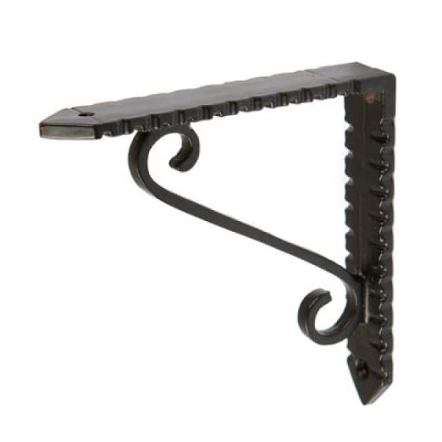 Hammer and Tongs Hammer & Tongs Notched Scroll Iron Shelf Bracket - D105mm - Black