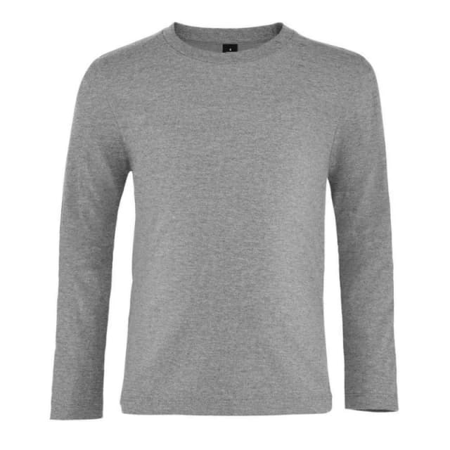 SOL'S Imperial Long-Sleeved T-Shirt in Grey Size: 4 Years Grey Unisex 4 Years