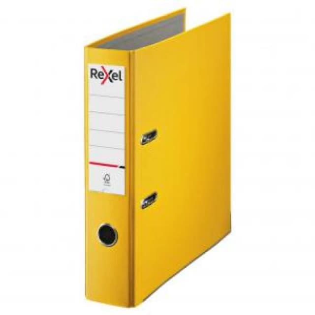 Rexel Lever Arch File Polypropylene ECO A4 75mm Yellow Pack 10 EXR87494XX