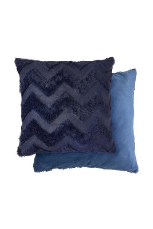 New Edge Blinds Newton Zig Zag Collection Soft Touch Cushion Cover in Blue Size: 43cm x 43cm Blue Unisex 43cm x 43 cm