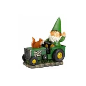 Fun Garden Farmer Wilf on Tractor Garden Gnome Ornament