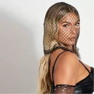 I Saw It First Diamante Net Balaclava - Black
