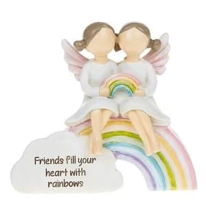 Rainbow Angels Friends Heart Ornament