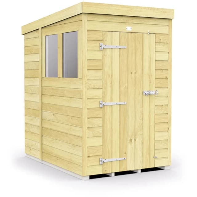 Flat Pack Sheds DIY Sheds 6 x 4 Pent Shed, Brown 6X4PFF