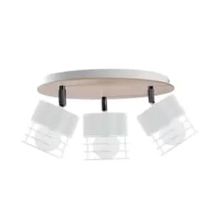 Casa Ceiling Spotlight Clusters White, Wood, 32cm, 3x E27