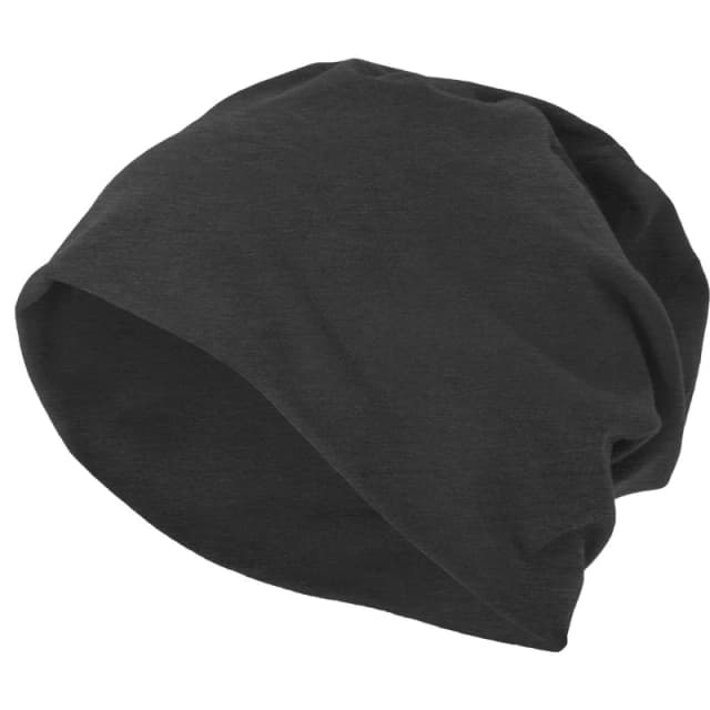 Build Your Brand Jersey Beanie in Black Unisex One Size