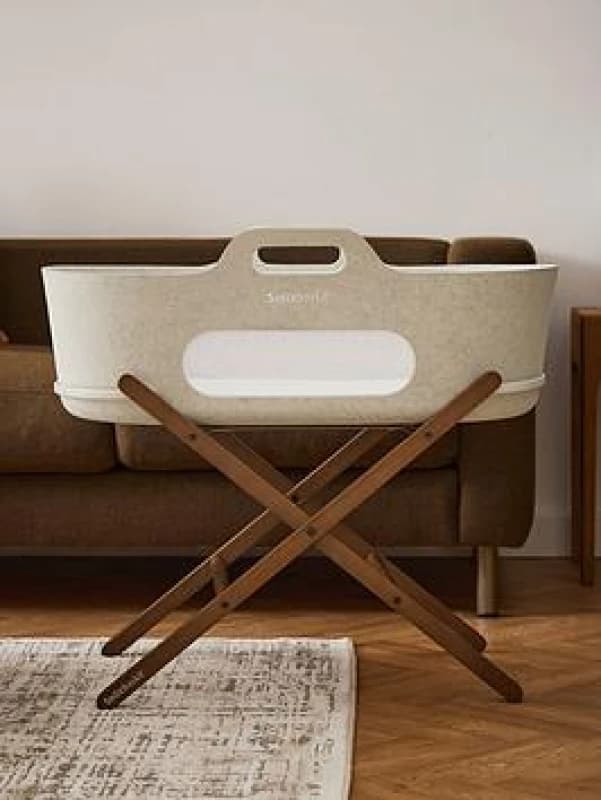 SnuzBaskit Barley Moses Basket & Walnut Stand