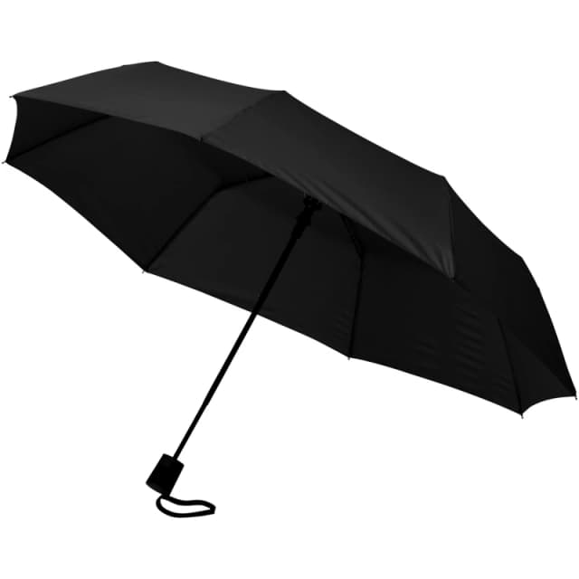 Bullet 21" Wali 3-Section Auto Open Umbrella in Black Unisex