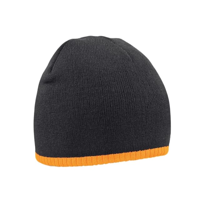 Beechfield Beechfield Men Two Tone Pull-On Beanie in Jet Black Jet Black One Size Male 5063425238668