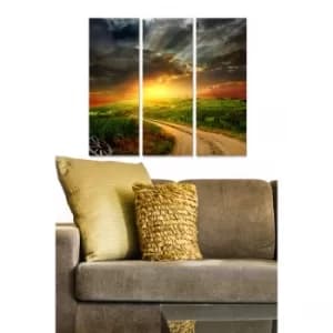 MDF90801944 Multicolor Decorative MDF Painting (3 Pieces)