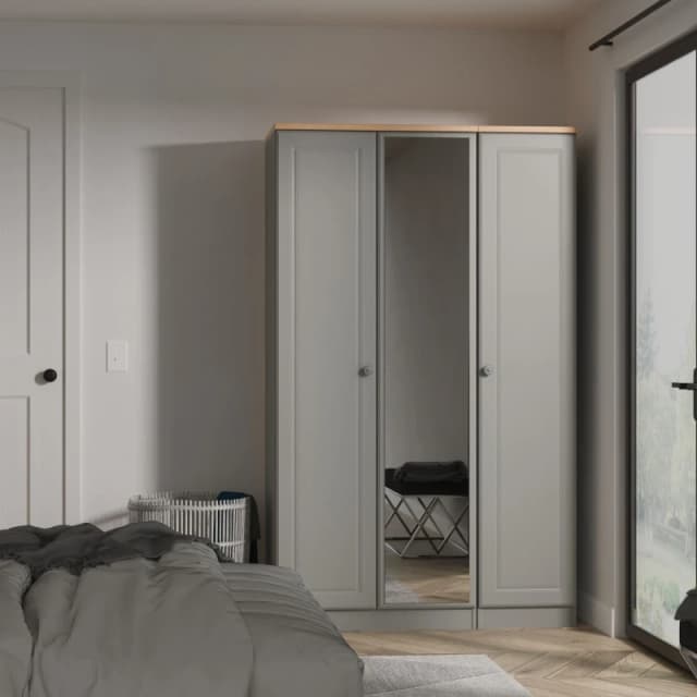 Ready Assembled 2 U Surrey Triple Mirror Wardrobe (Ready Assembled) in Grey Size: Large Grey Unisex Large