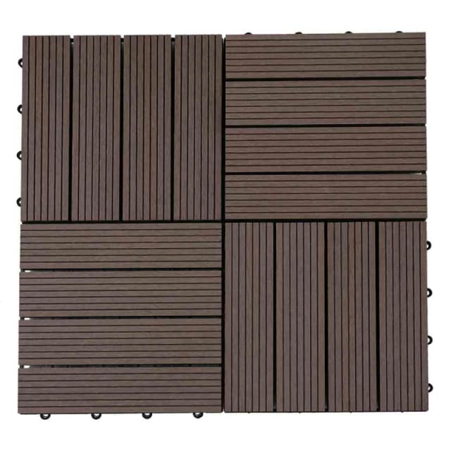 Garden Gear Decking Tiles Wood-Plastic Composite (Walnut Brown) - Pack Of 50