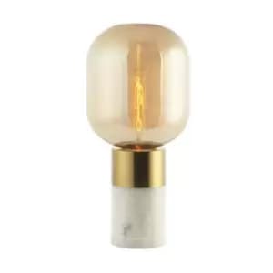 Larissa Ymittos Table Lamp E14 Max 25W Glass Amber -Brass - White On/Off Switch