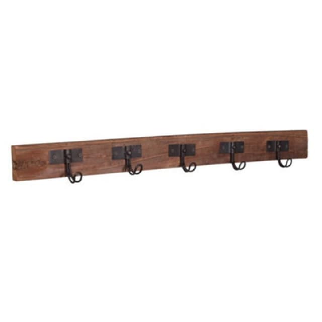 Minster Reclaimed 5 Hook Wall Hanger - Wood - L5 X W70 X H6 Cm