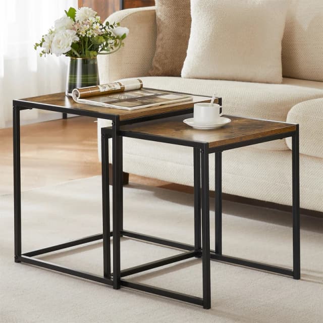 Lassic Vida Designs Brooklyn Nest of 2 Tables Dark Wood unisex Set of 2