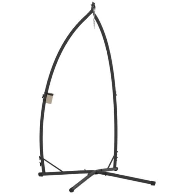Outsunny Hammock Chair Stand, Steel Frame Hammock Stand Only, Black 84A-359V00BK