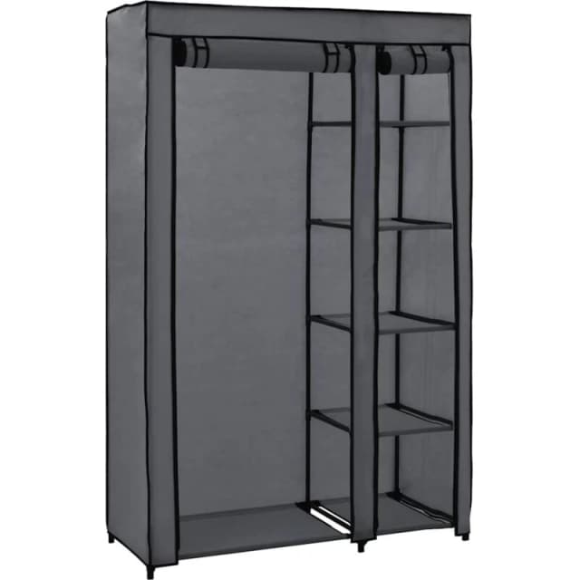 VIDAXL Folding Wardrobe Grey 110x45x175cm Fabric Vidaxl 282423