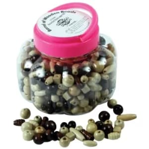 Artstraws Barrel of Wooden Beads, Assorted Styles (Approx 500)
