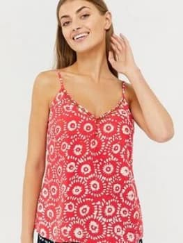 Monsoon Anouk Hand-Screen Print Cami - Coral Size M Women