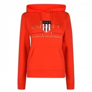 Gant Gant Archive Shield Hoodie - 667 LAVA RED