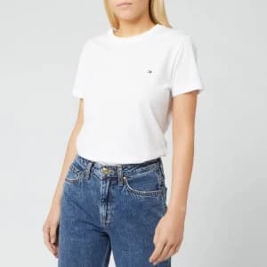 Tommy Hilfiger Womens Heritage Crew Neck T-Shirt - Classic White - L