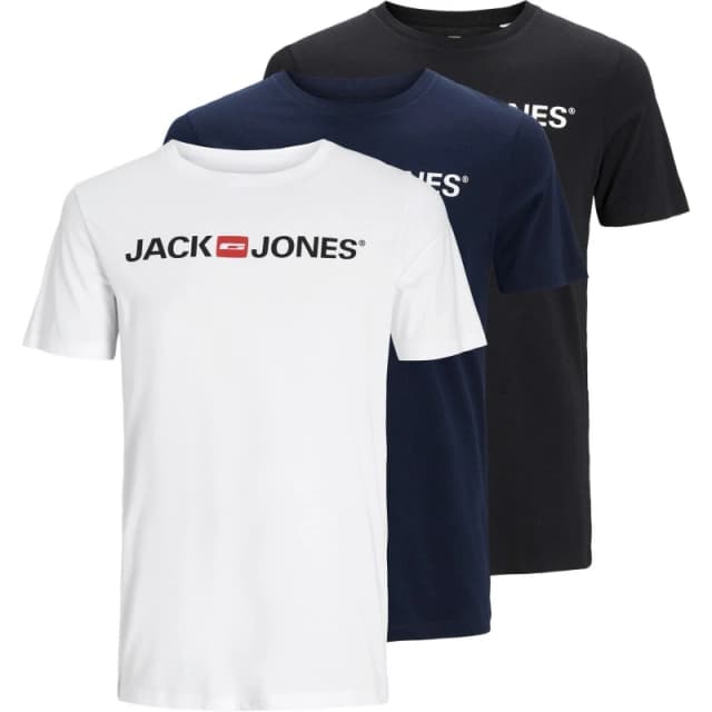 Jack and Jones Corp Logo 3 Pack T-Shirt Mens - Multi Multi S