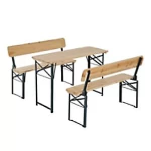 Outsunny Kids Garden Table and Chair Set 84B-106 Natural Wood