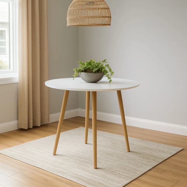 KOSY KOALA KOSY KOALA Dining Table White Wood Kitchen Place for 4 Seats, Dining Table Only (White H 75 x L 90 x W 90 cm) White One Size Unisex 5060711