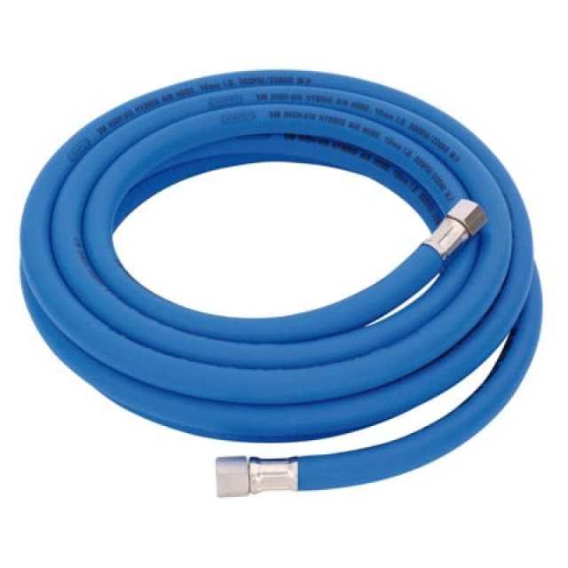 Draper High Visibility Hybrid Air Hose 5M X 10mm 1/4" Bsp Blue Flexible Line
