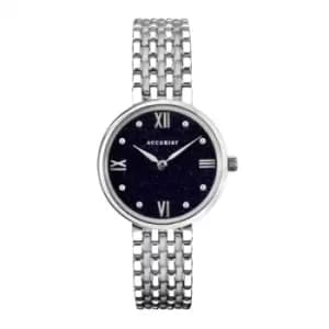 Ladies Accurist Silver Glitter Watch