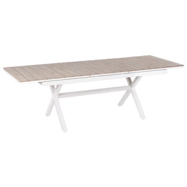 Beliani Extending Garden Dining Table Fanes 184/242cm 90 Cm Metal White