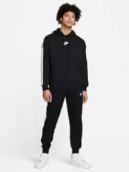 Nike NSW Fleece Futura Overhead Tape Tracksuit - Black Size M Men