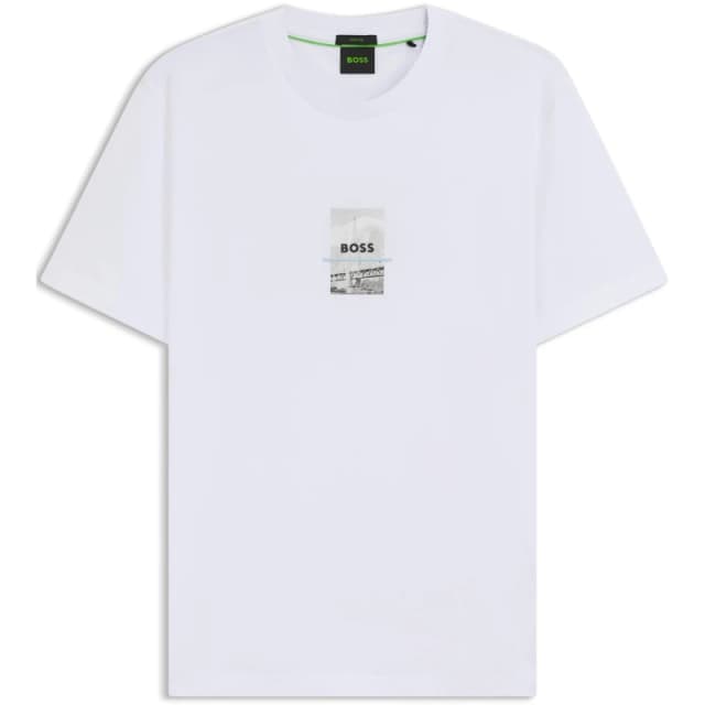 Boss Mens HBG Photo T-Shirt, Intricate Artwork White male S