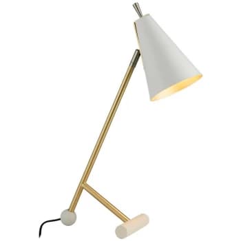 Merano Alta Table Lamp Satin Brass Plate & Matt White Paint