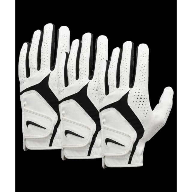 Nike Dura Feel X Golf Glove (3 Pack) White/Black male Small