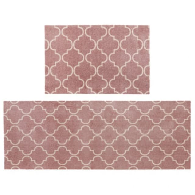 Jvl Mega Machine Washable Doormat And Runner, Rose Lattice 01-07-0761