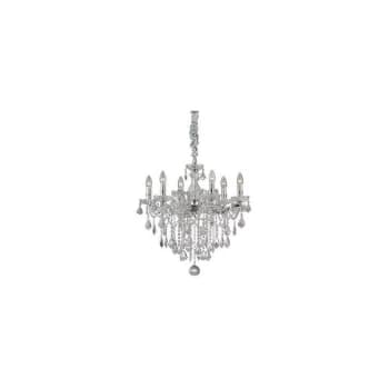 Ideal Lux Florian - 6 Light Crystal Chandelier Chrome Finish, E14