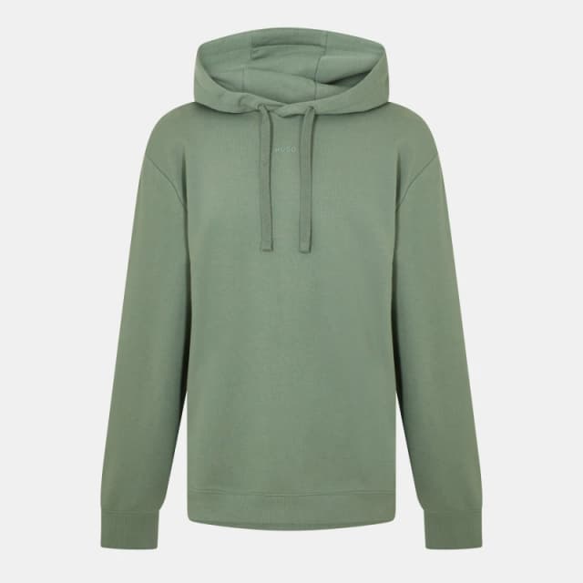 Hugo Logo Hoodie Open Green male X Small