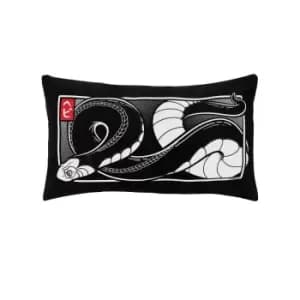 Unorthodox Collective Oriental Snake Rectangular Cushion (One Size) (Black)