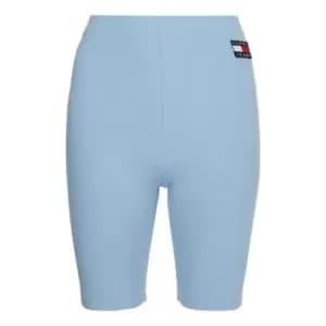 Tommy Jeans Ribbed Badge Cycling Shorts - Blue