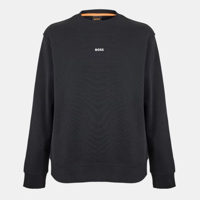 Boss Mens WeSmallcrew Orange Crew Sweatshirt Black male M