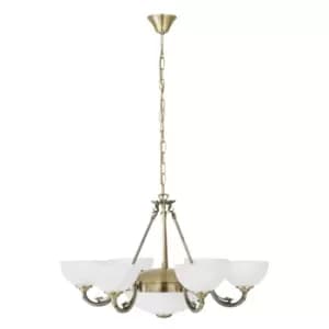 Pendant Light Colour Bronzed Shade White Satin Glass Bulb E14 E27 6x40W 2x60W