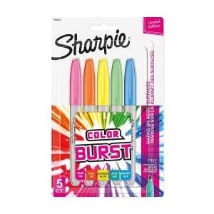 Sharpie Fine Permanent Marker Colour Burst Pack 5 56323NR