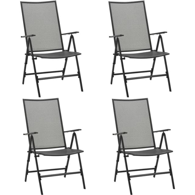 VIDAXL Folding Mesh Chairs 4 pcs Steel Anthracite Vidaxl 8720286065891
