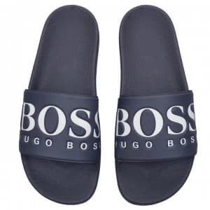 Hugo Boss Logo Pool Slides Grey/White Size 10 Men
