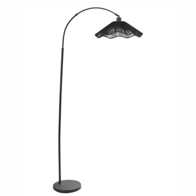 Beliani Floor Lamp Migori Paper Black