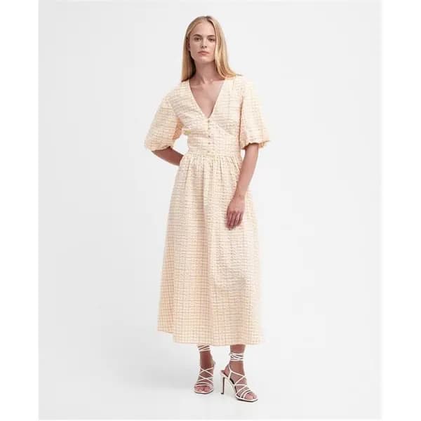 Barbour Belmont Gingham Midi Dress - Pink 14